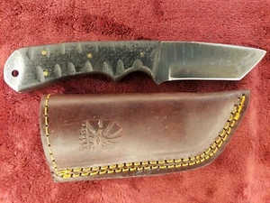 Titan International Knives, "Damascus Steel" Knife with Leather Sheath - Picture 1 of 19