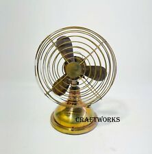 Antique Brass Fan, Vintage Brown Finish 3 Blade, Battery Fan, Table Fan Gift 