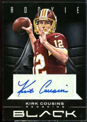 Kirk Cousins Rookie Card 2012 Panini Black Rookie Signatures #156  - Image 1 of 2