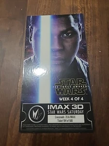 Star Wars The Force Awakens IMAX Movie Ticket Week 4 Of 4 Fin Jedi  184/500 - Picture 1 of 1