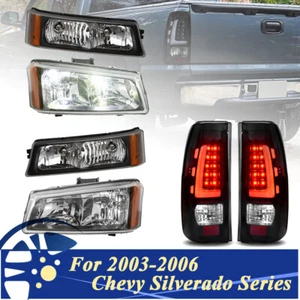 6 PCS LED Black Headlights & TailLights For 03-06 Chevy Silverado 1500 2500 HD - Bild 1 von 11