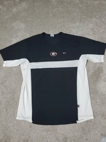 Georgia Bulldogs Shirt Mens Size XL Nike Dri Fit UV Lightweight Black White Cover