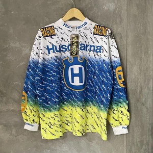 New Old Stock Vintage 90s Jersey Motocross Husqvarna Vmx Enduro Tshirt Jersey - Picture 1 of 17