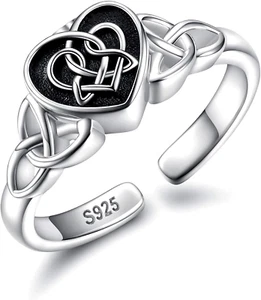 Urn Ring Cremation Jewelry for Ashes - 925 Sterling Silver Infinity Heart Memori - Picture 1 of 8