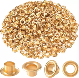 300Pcs 1/8 Inch ID Grommets Eyelets Metal Grommet Kit Gold Brass for Crafts - Picture 1 of 12