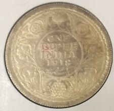 1918 INDIA ONE RUPEE SILVER COIN