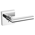 Kwikset milan lever with square rose privacy in bright chrome