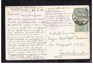 Timbro WW1 Posta Militare 90 A 5° Divisione Alpina 22-5-1918 WY734 - Picture 1 of 1