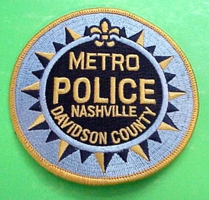 NASHVILLE TENNESSEE DAVIDSON COUNTY ( BLUE BACKGROUND ) 4" POLICE PATCH - Picture 1 of 1