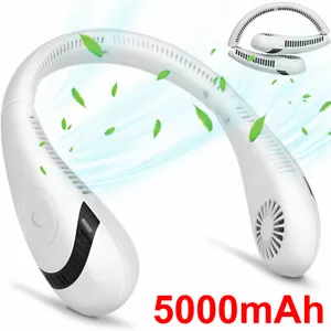 Mini Tragbar Nackenventilator 360° Hals Ventilator USB Halsventilator 5000mA DHL - Bild 1 von 12