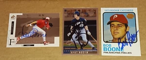Bob Bret Aaron BOONE Cincinnati Reds Padres SIGNED AUTOGRAPHED Cards - Picture 1 of 1