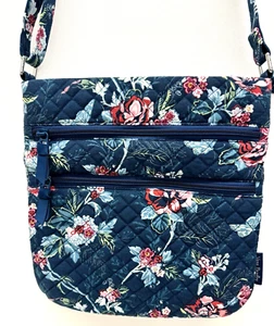 Vera Bradley Umhängetasche Handtasche blau mit Rosen - Bild 1 von 20
