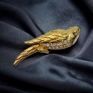 Vintage S.A.L. Swarovski Klar Kristall Papagei Vogel Vergoldet - Bild 1 von 7