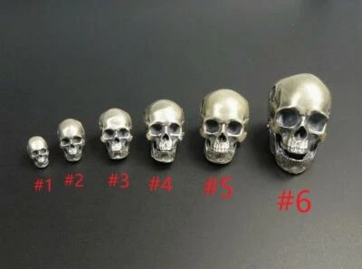 Unique Oxidized Sterling Silver Laughing Skull Pendant Movable Jaw Various Sizes - Image 1 of 4