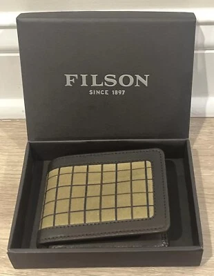 Filson Leather & Tin Cloth Outfitter  Bi-Fold Wallet | Flyway | MiUSA | NWB $145 - Image 1 of 4