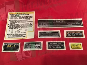 1986-88 TRX 250R Frame Decals - Airbox, Cautions, Warning, 20:1, Helmet, Reserve - Picture 1 of 8