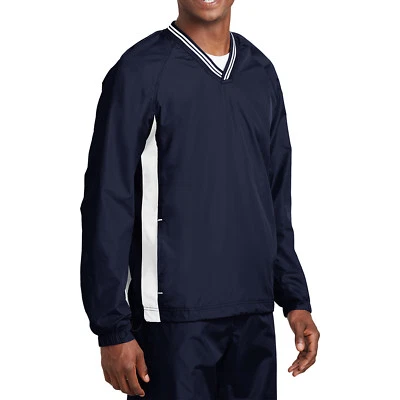 Mens Wind Shirt Windbreaker Jacket Lined V-Neck Pockets Pullover XS-XL 2X 3X 4X - Image 1 of 2