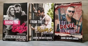 A Satan's Knight MC Novel 3 Book Lot Janine Infante Bosco Signed PB Erotica - Picture 1 of 7