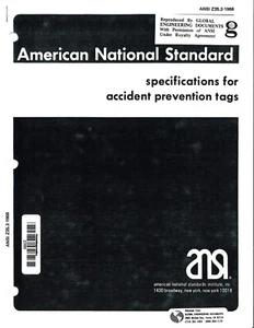 ANSI Z35.2-1968 - Specifications for Accident Prevention Tags - Picture 1 of 4