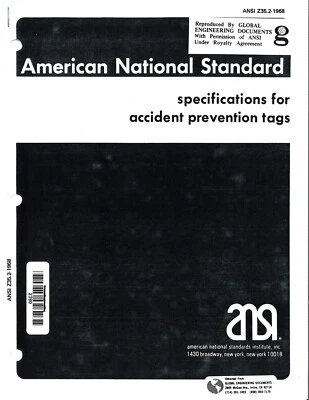 ANSI Z35.2-1968 - Specifications for Accident Prevention Tags - Image 1 of 4