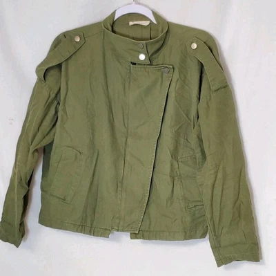 Chaqueta Sophie Rue Verde Ejército Lema Militar Asimétrica Cremallera Algodón Para Mujer’s M Foto 1 de 4