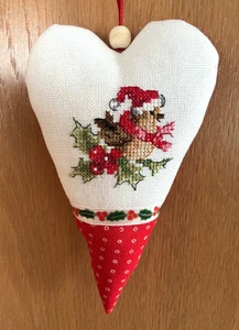 Acufactum Dekoherz Herz Kreuzstich Sticken point des croix Weihnachten Vogel - Bild 1 von 2