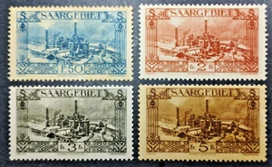 📮Germany SAAR 1927 Sc#131-134 MLH/MNH OG VF no gum on 3FR stamp - Picture 1 of 4