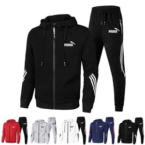 Mens Pumas Tracksuit Set Hoodie Jacket Coat+Sweatpants Jogging Pants Outfits-- - Picture 1 of 16