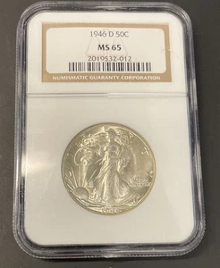 1946 D Walking Liberty Half Dollar NGC MS 65 - Bild 1 von 2