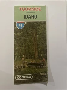 Vintage Touraide Conoco Road Map Of Idaho  - Picture 1 of 2