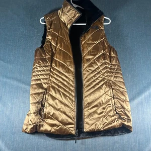 The North Face Women's Vest Size L Bronze Brown Lined Quilted Puffer Polyester M - Picture 1 of 12