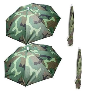 4pcs Camouflage Umbrella Hats,Waterproof UV Protection Sun Rain Cap,Hands Free - Picture 1 of 7