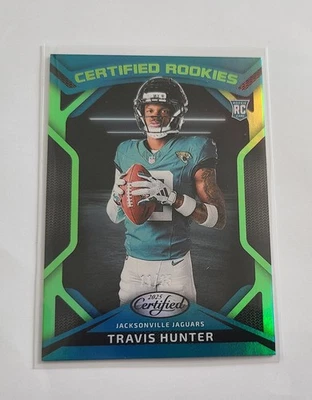 2025 Certified Travis Hunter Certified Rookies Lime Green RC /15 Jaguars - Image 1 of 2