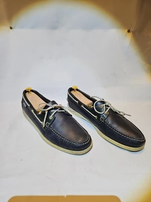 Sebago Docksides Hombres Spinnaker Azul Marino Verde 2 Tonos Barco Zapatos Mocasines Talla 13 Foto 1 de 4