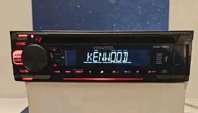 Kenwood KDC-125U CD Receiver Detachable Faceplate USB AUX TESTED WORKING - Image 1 of 4