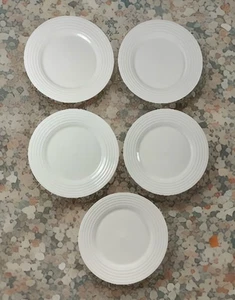 Juego de 5 platos de ensalada Sonoma Life+Style Horizon blancos en relieve 7,5" - Imagen 1 de 6