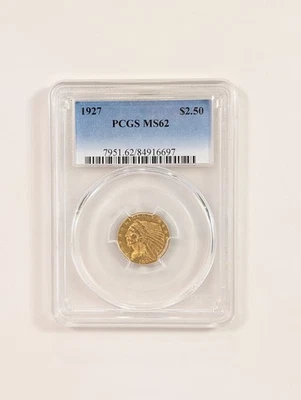 1927 $2.50 Indian Gold Quarter Eagle PCGS MS62 - Image 1 of 4