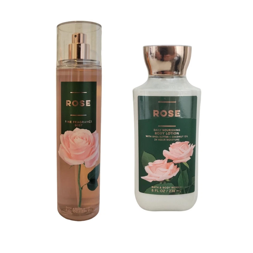 2 件套全新 Bath and Body Works 玫瑰身体乳液,8 盎司 + 身体喷雾 — 第 1/1 张图片
