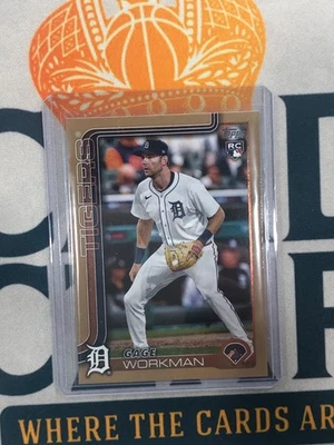 2025 Topps Baseball GAGE WORKMAN  Gold /2025  SS - Image 1 of 2
