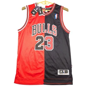 Michael Jordan Chicago Bulls Adidas Swingman Jersey Size L Red Black Split - Picture 1 of 6