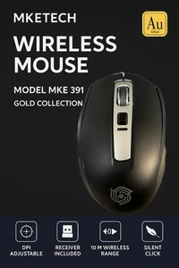 MKE391 Wireless Optical Mouse, Gold Edition, Adjustable DPI, Silent, 10m Range - Picture 1 of 7