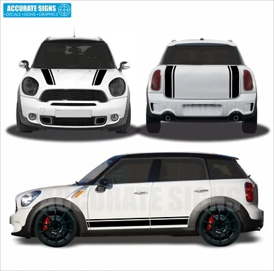 Set grafica vinile per R60 Mini Countryman strisce laterali, cofano e stivali decalcomania - Immagine 1 di 4