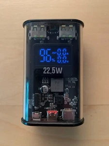 Dudao 10000mAh Powerbank 1x USB-C / 1x USB-A 22,5W PD Transparent-Schwarz - Zdjęcie 1 z 5
