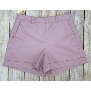 Pantaloncini J Crew ecopelle taglia 10 vita alta edizione limitata viola essiccato - Foto 1 di 7