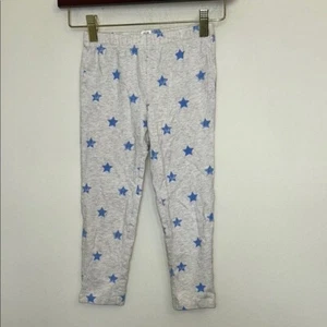51.  GapKids Girls Gray croppedLeggings with Blue Stars size 8 - Picture 1 of 4