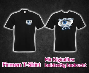 5 Stück Firmen T-shirt schwarz mit 4Farb Druck Logo Firma Druck Motiv beidseitig - Bild 1 von 3