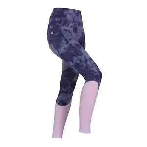 Shires Aubrion Rhythm Mesh Riding Tights - Navy Tie Dye - Picture 1 of 4