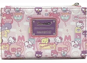 LOUNGEFLY Sanrio HELLO KITTY & FRIENDS Rosa CARTERA Bolso sin asas Tarjeta Dinero Monedero ¡NUEVO! - Imagen 1 de 3