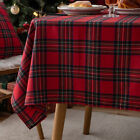 Christmas Plaid Tablecloth Rectangle Checks Red Green Home Decor Furniture Cover