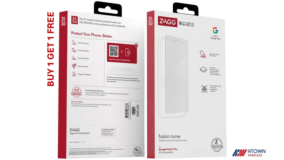 Z5N ZAGG Invisibleshield Fusion Curve Screen Protector Google Pixel 7 Pro Clear